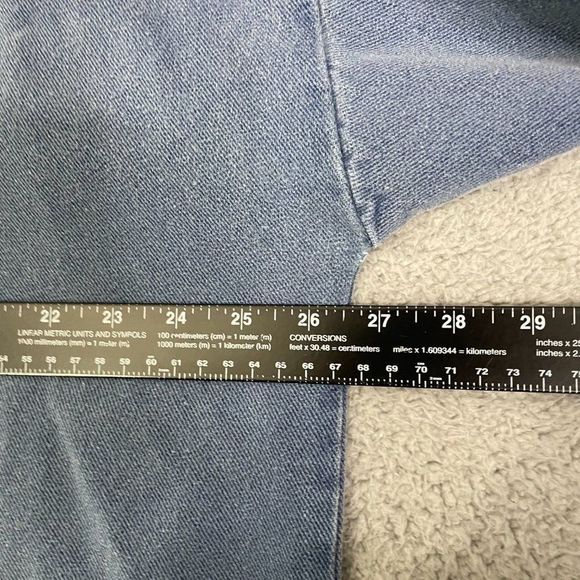 VTG Sun-Flower Craft Shop Sweater XL Blue Embroidered Fleece Lined Henley - Picture 10 of 12